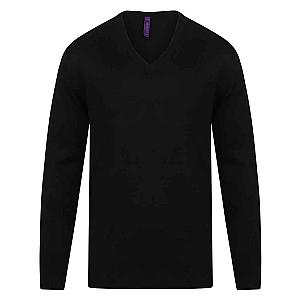 Henbury Acrylic V Neck Sweater - Navy