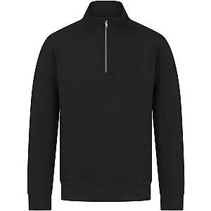 Henbury Unisex Sustainable 1/4 Zip Sweatshirt - Black