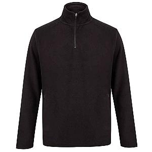 Henbury Zip Neck Micro Fleece - Black