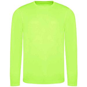 AWDis Cool Long Sleeve Wicking T-Shirt - Electric Green