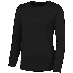AWDis Ladies Cool Long Sleeve T-Shirt - Jet Black