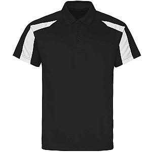 AWDis Cool Contrast Polo Shirt - Jet Black/Arctic White
