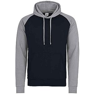 AWDis Baseball Hoodie - Oxford Navy/Heather Grey