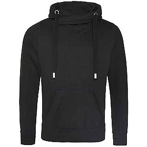 AWDis Cross Neck Hoodie - Jet Black
