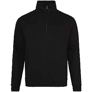 AWDis Sophomore Zip Neck Sweatshirt - Deep Black