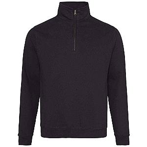 AWDis Sophomore Zip Neck Sweatshirt - Jet Black