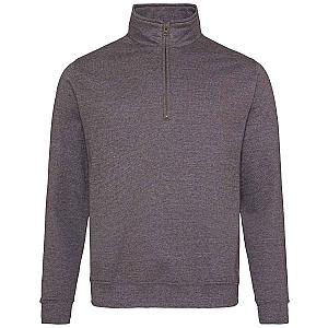 AWDis Sophomore Zip Neck Sweatshirt - Charcoal