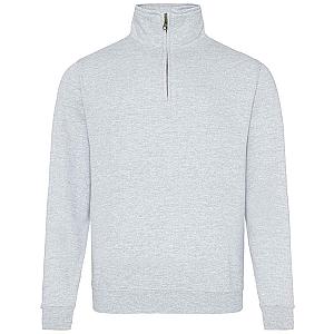 AWDis Sophomore Zip Neck Sweatshirt - Heather Grey