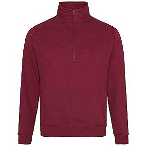 AWDis Sophomore Zip Neck Sweatshirt - Burgundy