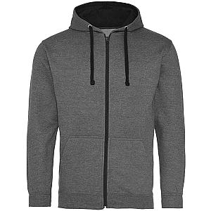 AWDis Varsity Zoodie - Charcoal/Jet Black