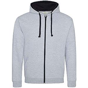 AWDis Varsity Zoodie - Heather Grey/New French Navy
