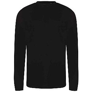 AWDis Long Sleeve Tri-Blend T-Shirt - Solid Black