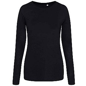 AWDis Ladies Long Sleeve Tri-Blend T-Shirt - Solid Black