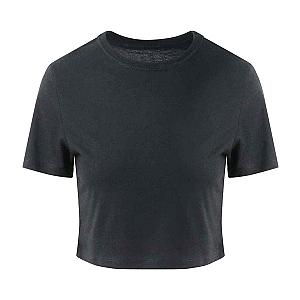 AWDis Ladies Tri-Blend Cropped T-Shirt - Solid Black