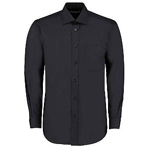 Kustom Kit Long Sleeve Classic Fit Business Shirt - Black