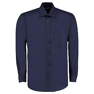 Kustom Kit Long Sleeve Classic Fit Business Shirt - Dark Navy