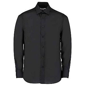 Kustom Kit Long Sleeve Tailored Business Shirt - Black