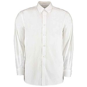 Kustom Kit Long Sleeve Classic Fit Workforce Shirt - White