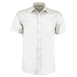 Kustom Kit Short Sleeve Tailored Poplin Shirt - White