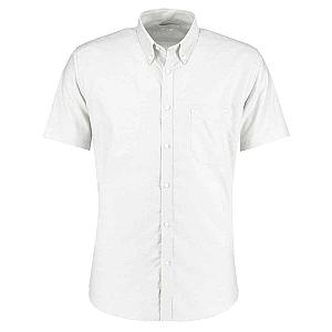 Kustom Kit Short Sleeve Slim Fit Oxford Shirt - White