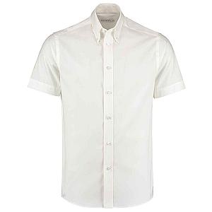 Kustom Kit Premium Short Sleeve Tailored Oxford Shirt - White