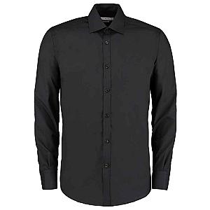 Kustom Kit Long Sleeve Slim Fit Business Shirt - Black