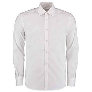 Kustom Kit Long Sleeve Slim Fit Business Shirt - White