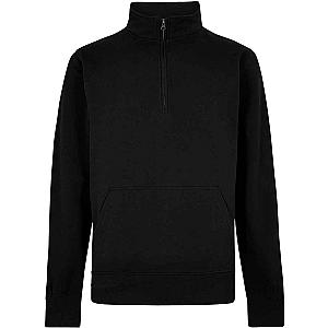 Kustom Kit Regular Fit 1/4 Zip Piqué Sweatshirt - Black