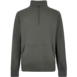 Kustom Kit Regular Fit 1/4 Zip Piqué Sweatshirt - Dark Grey