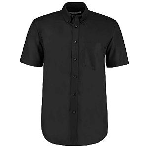 Kustom Kit Short Sleeve Classic Fit Workwear Oxford Shirt - Black