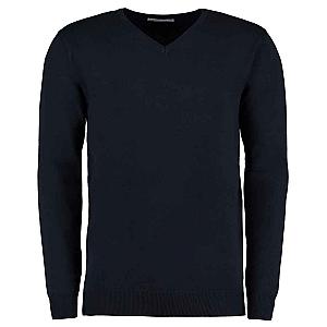 Kustom Kit Arundel Cotton Acrylic V Neck Sweater - Navy