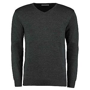Kustom Kit Arundel Cotton Acrylic V Neck Sweater - Graphite Grey