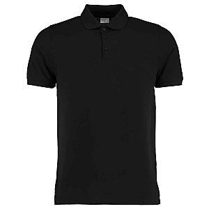 Kustom Kit Klassic Heavy Slim Fit Piqué Polo Shirt - Black
