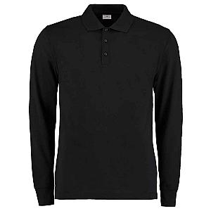 Kustom Kit Long Sleeve Poly/Cotton Piqué Polo Shirt - Black