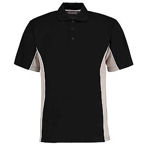 Kustom Kit Track Poly/Cotton Piqué Polo Shirt - Black/Grey