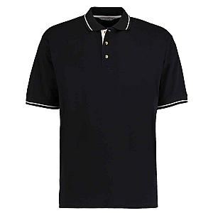Kustom Kit St Mellion Tipped Cotton Piqué Polo Shirt - Black/White