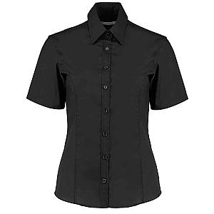 Kustom Kit Ladies Short Sleeve Tailored Business Shirt - Black