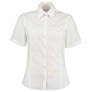 Kustom Kit Ladies Short Sleeve Tailored Business Shirt - White