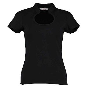Kustom Kit Ladies Keyhole Neck Corporate Top - Black