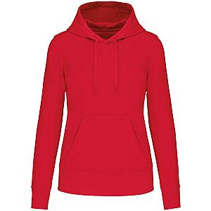 Kariban Ladies Eco Friendly Hooded Sweatshirt - Red