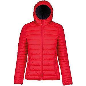 Kariban Ladies Lightweight Hooded Padded Jacket - Red