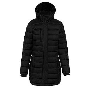 Kariban Ladies Lightweight Long Padded Parka Jacket - Black