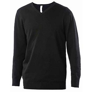 Kariban Cotton Acrylic V Neck Sweater - Black