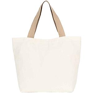 Kimood Large Recycled Flat-Bottom Shopping Bag - Ecume/Hemp