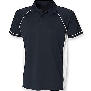Finden + Hales Performance Panel Polo Shirt - Navy/White