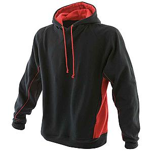 Finden + Hales Contrast Hooded Sweatshirt - Black/Red