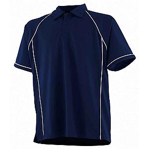 Finden + Hales Performance Piped Polo Shirt - Navy/White