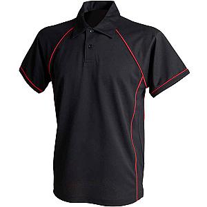 Finden + Hales Kids Performance Piped Polo Shirt - Black/Red