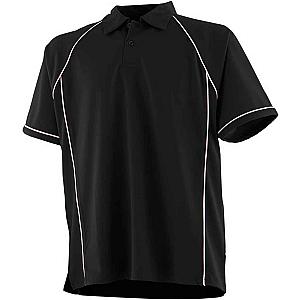 Finden + Hales Kids Performance Piped Polo Shirt - Black/White