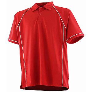 Finden + Hales Kids Performance Piped Polo Shirt - Red/White